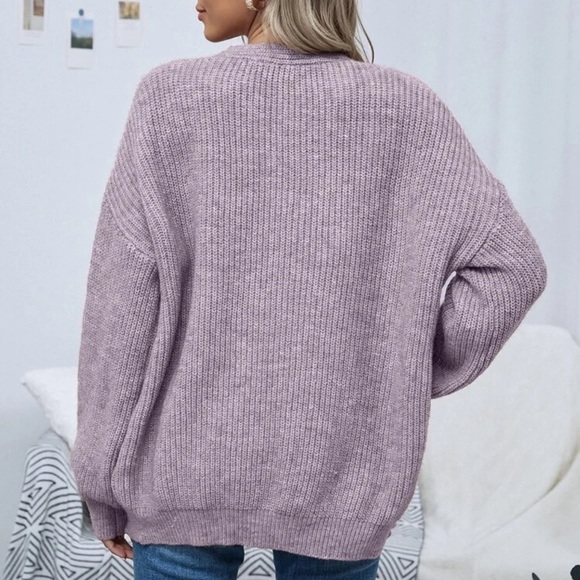 Soft knit drop shoulder oversized cardigan sweater tan - Picture 8 of 16